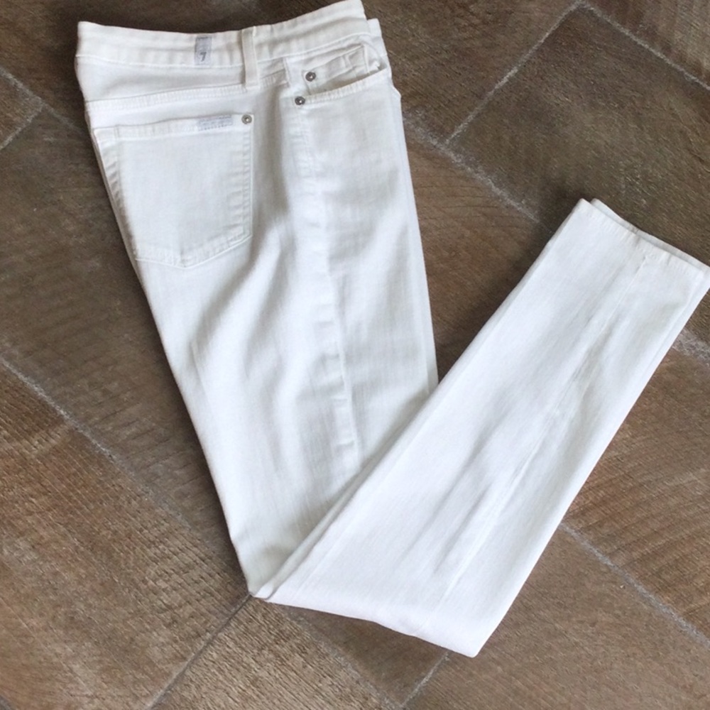 7 For All Mankind White Skinny Jeans